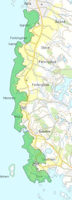 Verneområder - Vest-Karmøy Landskapsvernområde, foreslått - Klikk for stort bilde